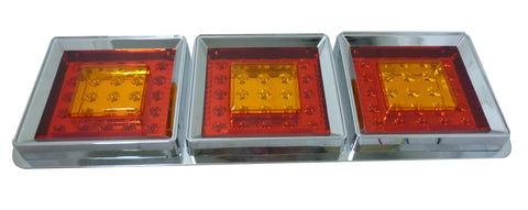 FARO STOP LED 3 CUERPOS CROMADO UNV.