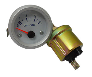RELOJ INDICADOR DE PRESION OIL (ELECTRICO) FONDO BLANCO.
